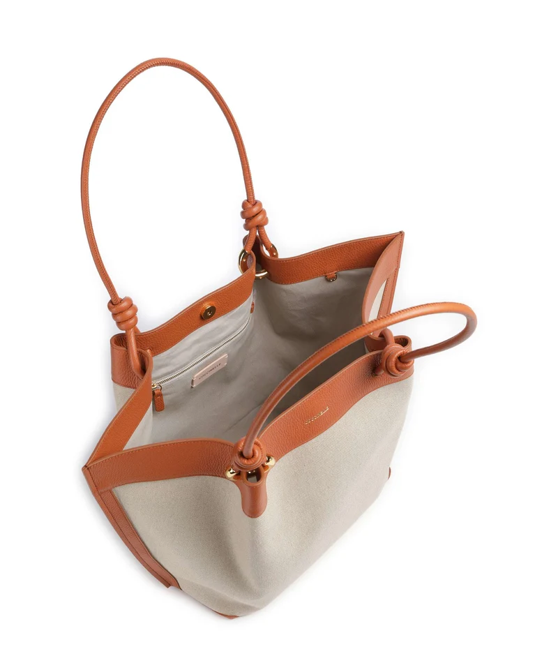 Coccinelle Finn Canvas Bolsa shopping natural/crab