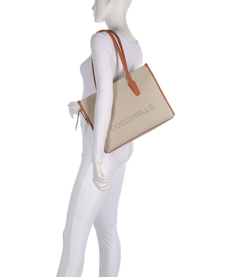 Coccinelle Myrtha Canvas Bolsa shopping natural/crab