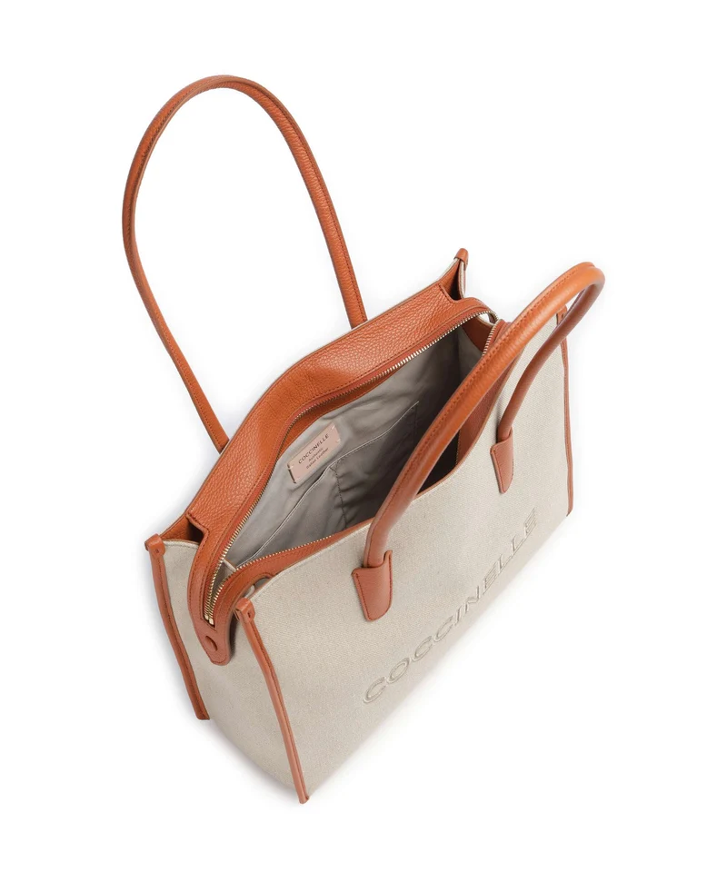 Coccinelle Myrtha Canvas Bolsa shopping natural/crab