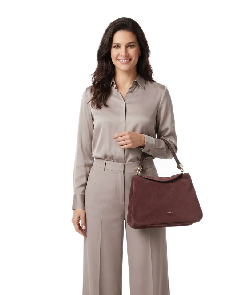 Coccinelle Tiggy Suede Bolso de mano berry