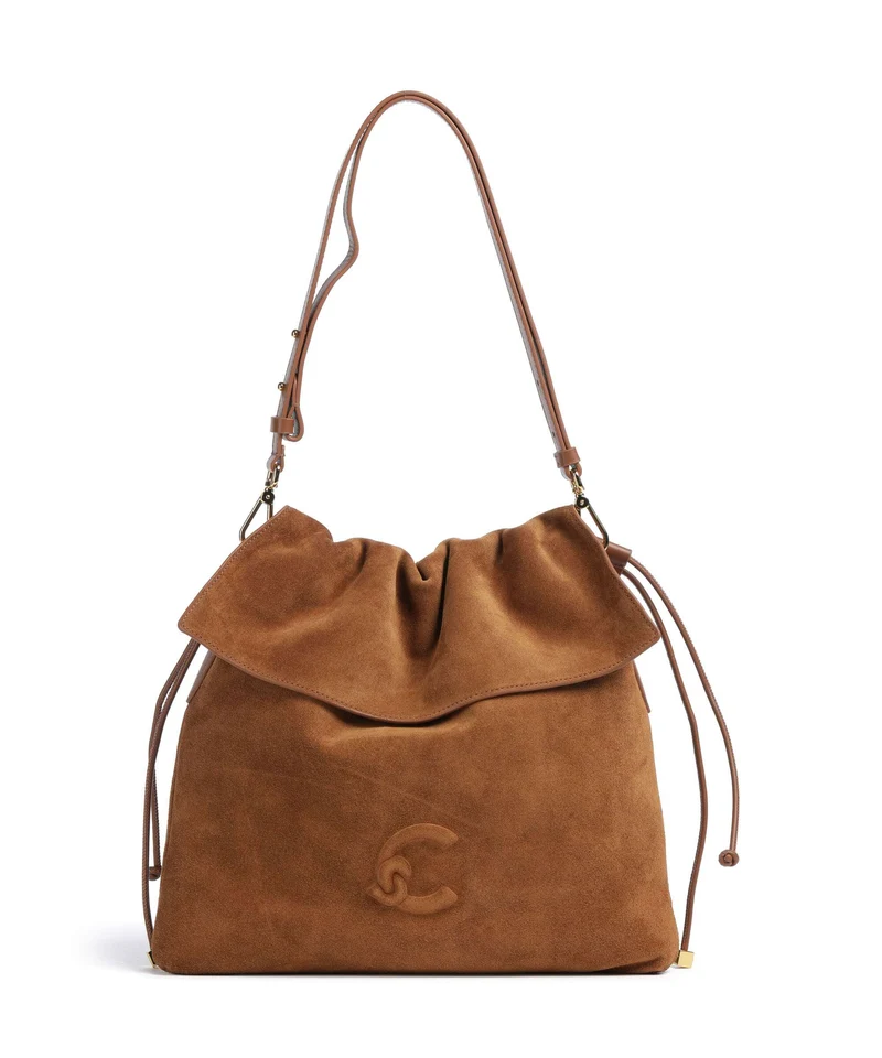 Coccinelle Lidia Suede Bolso de hobo cognac