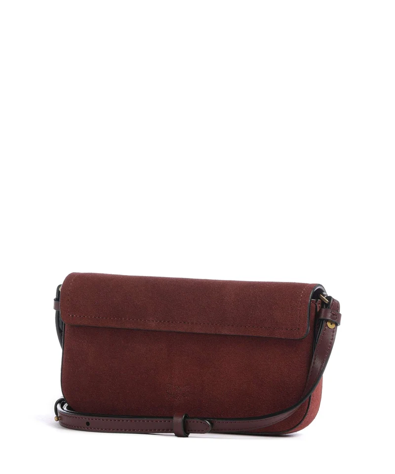 Pinko Saddle Flat Bandolera burgundy wine/antique gold