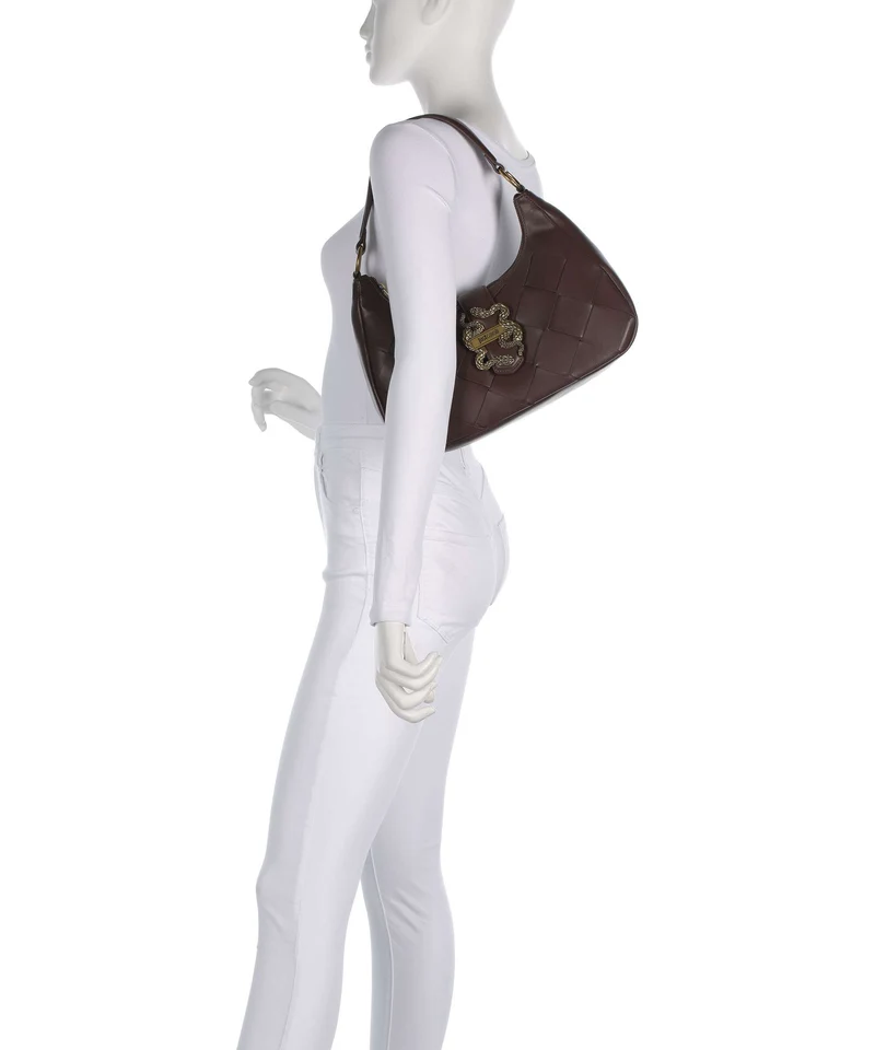 Just Cavalli Iconic Snakes Braided Bolso de hombro black coffee