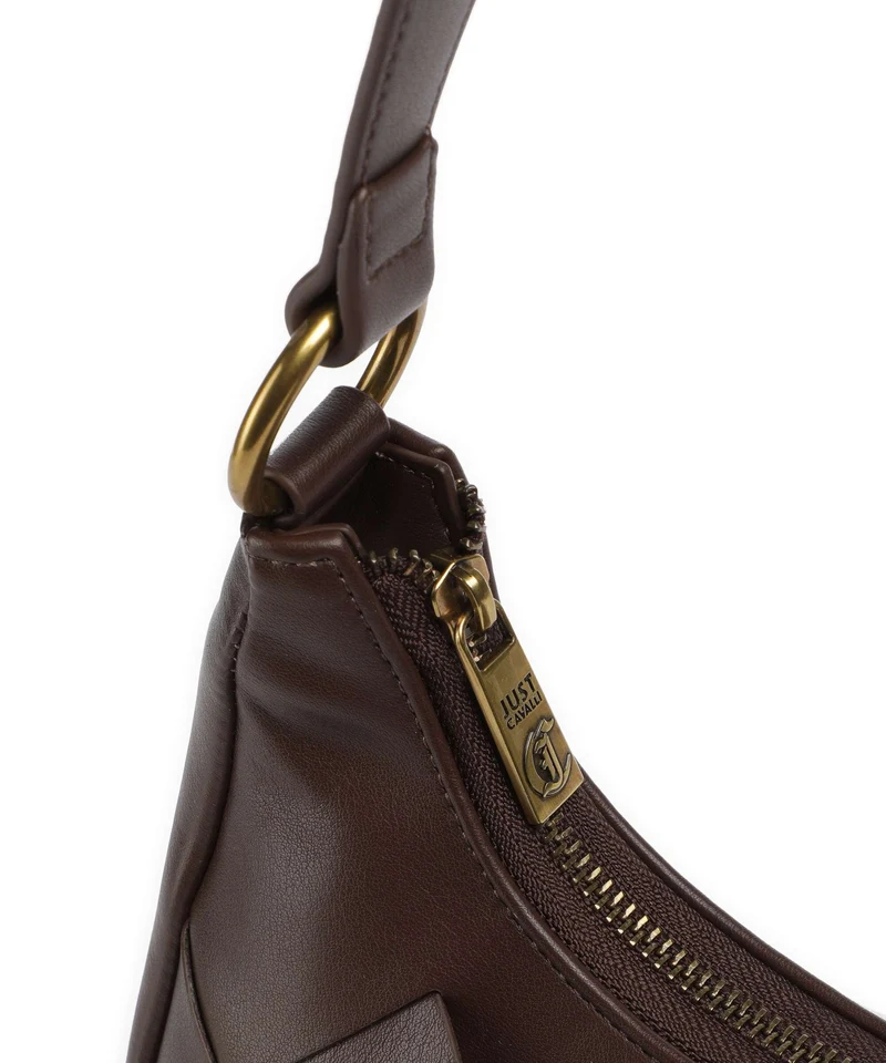 Just Cavalli Iconic Snakes Braided Bolso de hombro black coffee