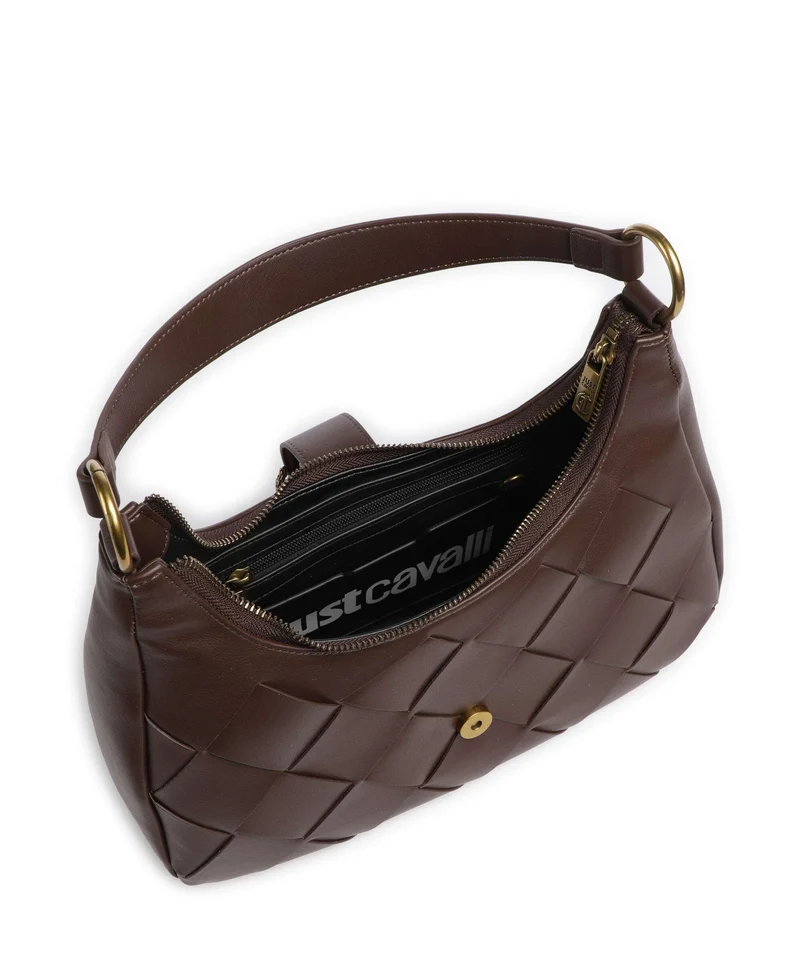 Just Cavalli Iconic Snakes Braided Bolso de hombro black coffee