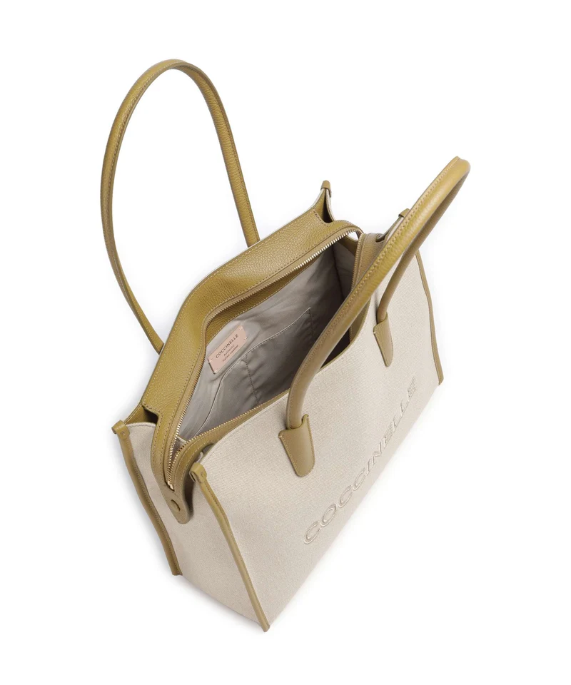 Coccinelle Myrtha Canvas Bolsa shopping natural/seagrass