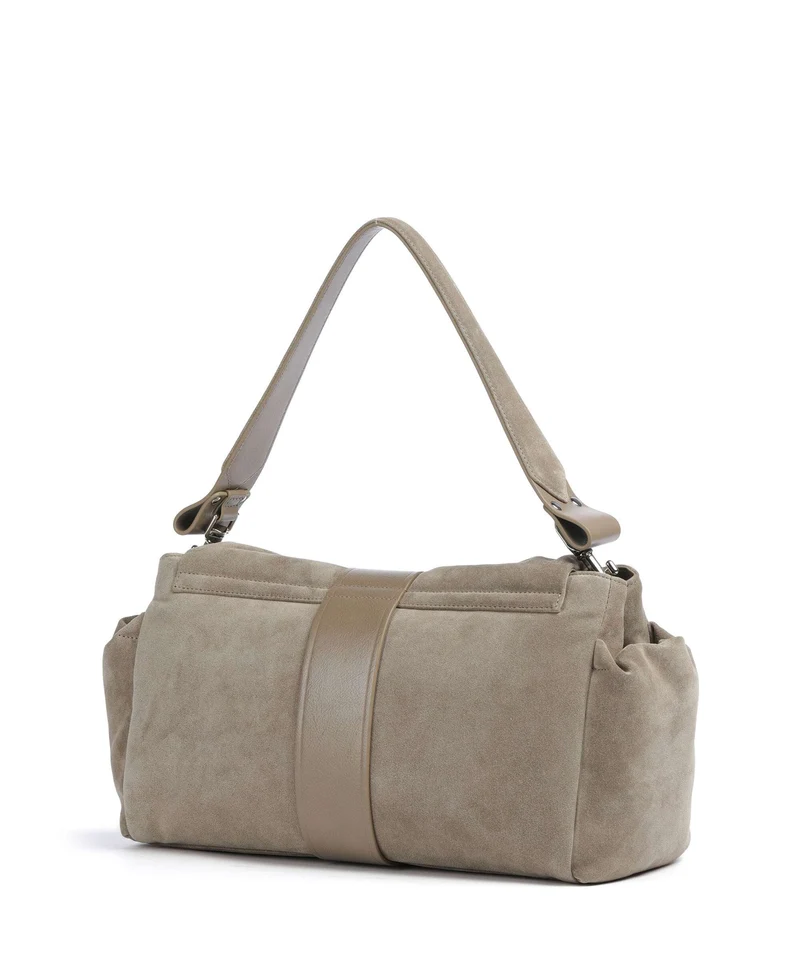 Vivienne Westwood Hazel Suede Treasure XL Bolso de hombro stone