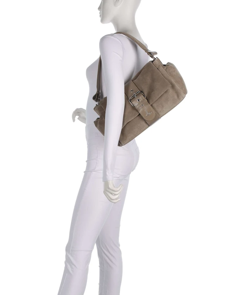Vivienne Westwood Hazel Suede Treasure XL Bolso de hombro stone