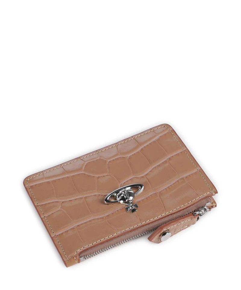 Vivienne Westwood Embossed Croc Slim Tarjetero dusty pink