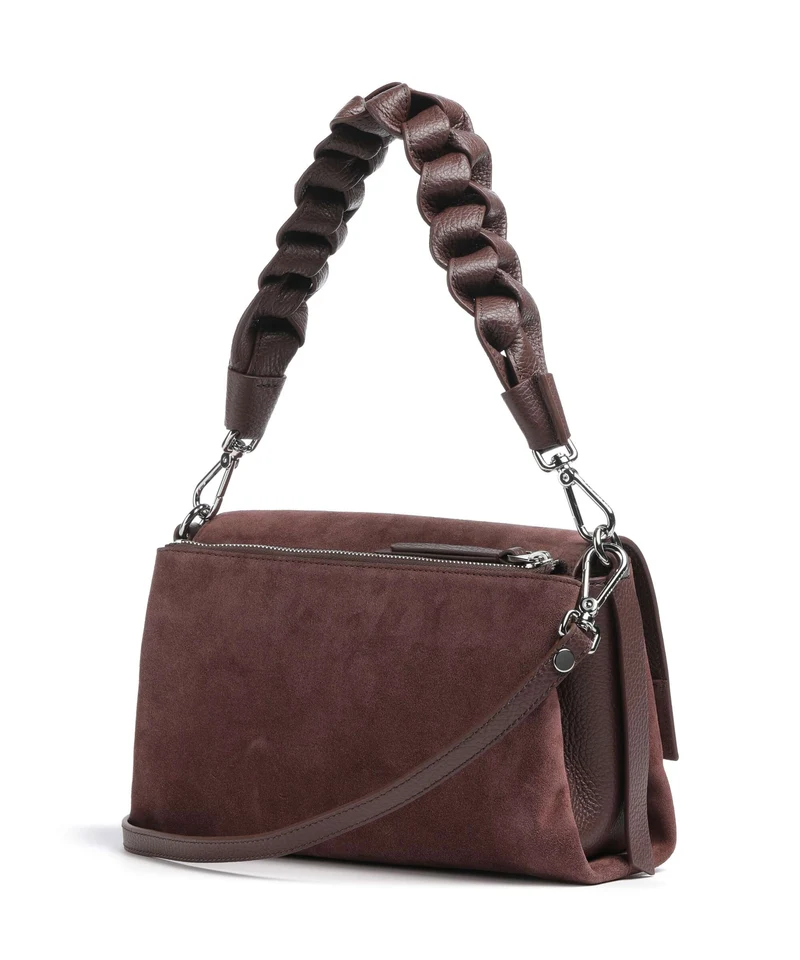Coccinelle Boheme Suede Bolso de hombro berry