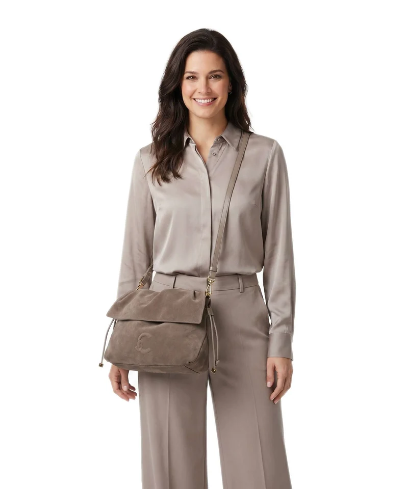 Coccinelle Lidia Suede Bolso de hobo warm taupe