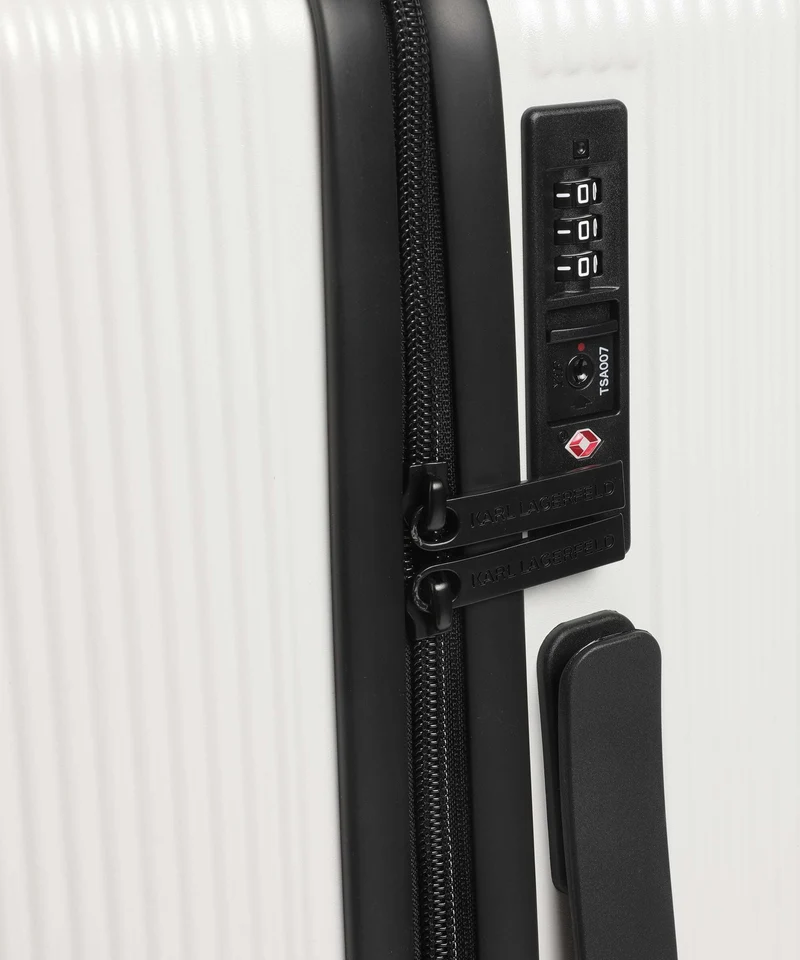 Karl Lagerfeld Ikon Choupette Maleta con 4 ruedas off white