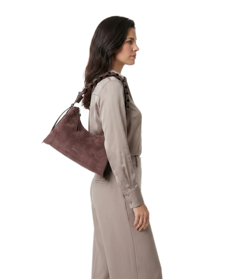 Coccinelle Boheme Suede Bolso de hombro berry