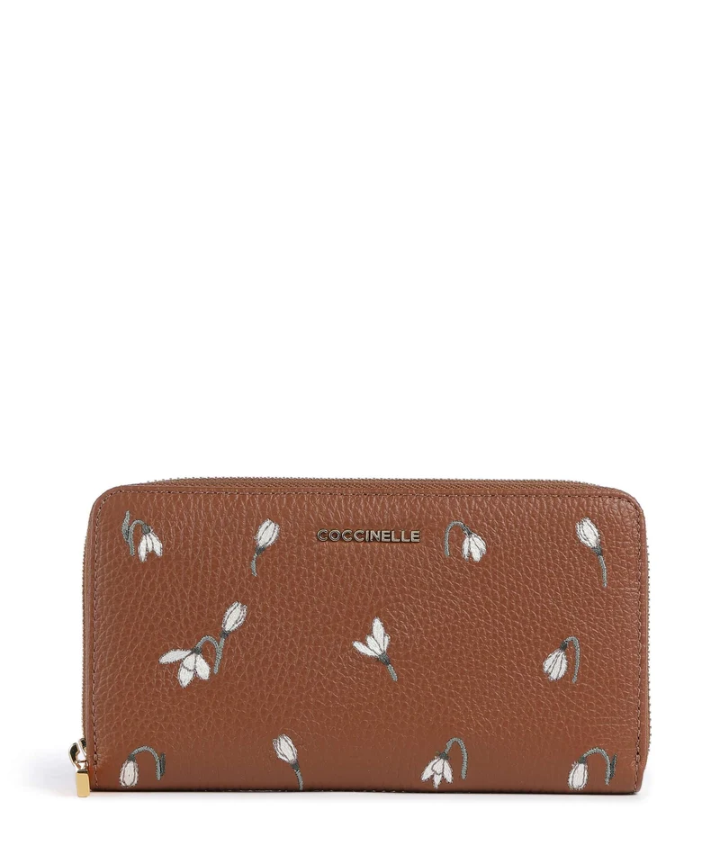 Coccinelle Metallic Monedero cognac