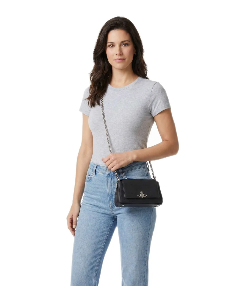 Vivienne Westwood Hazel Saffiano Plain Small Bolso de hombro black