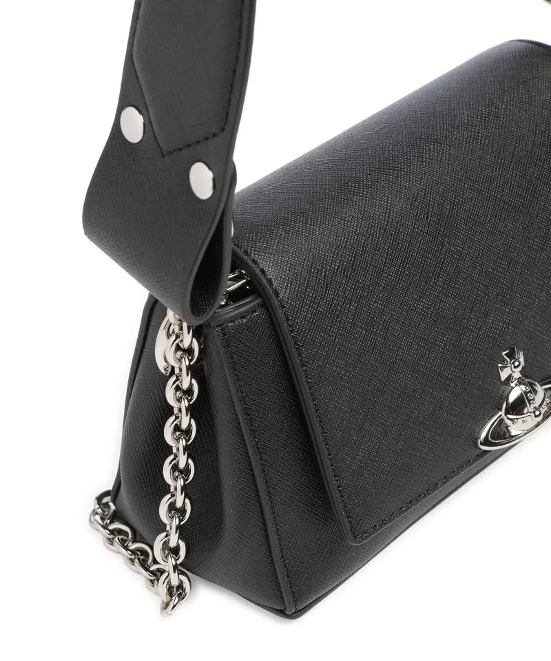 Vivienne Westwood Hazel Saffiano Plain Small Bolso de hombro black