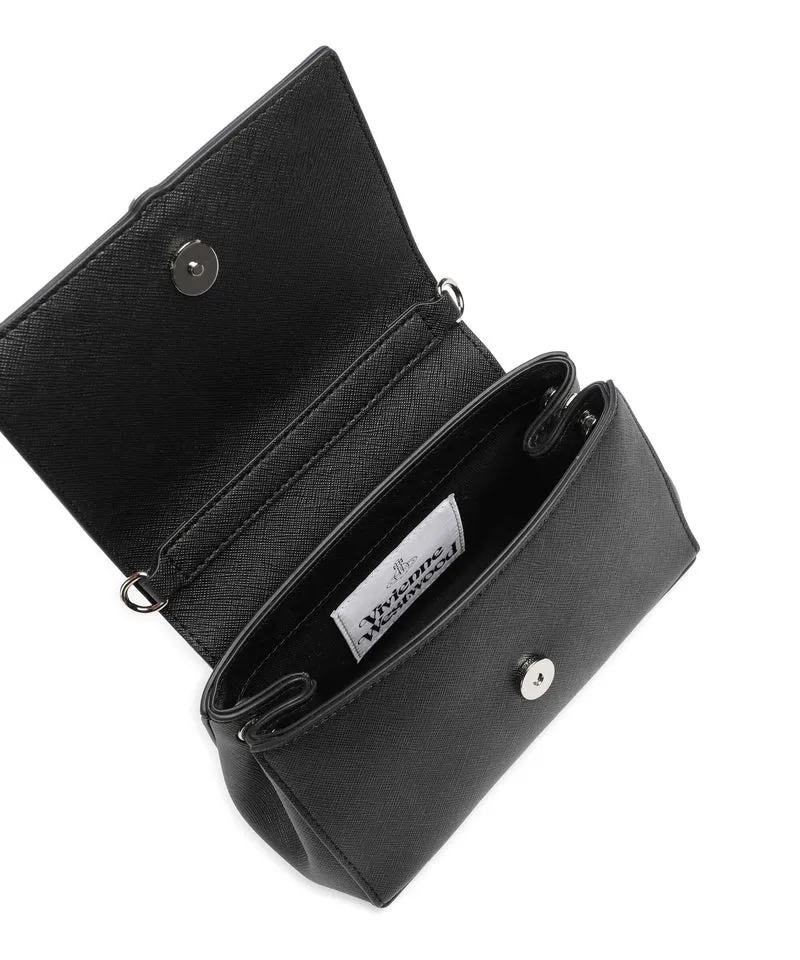 Vivienne Westwood Hazel Saffiano Plain Small Bolso de hombro black