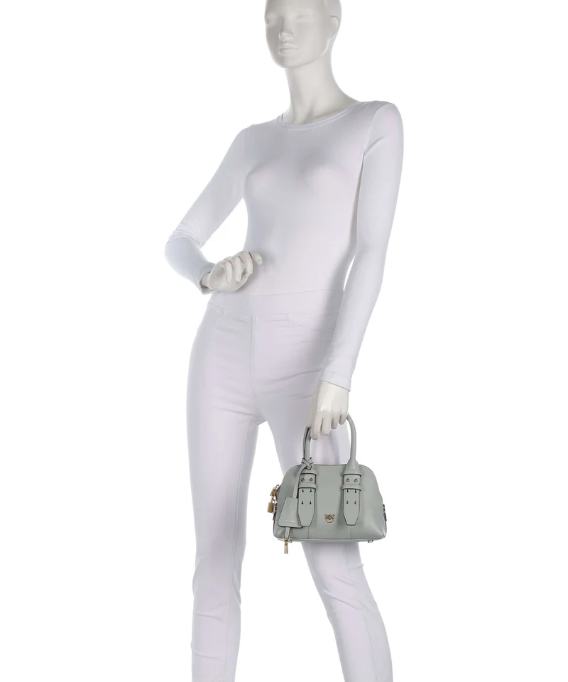 Pinko Bowling Mini Bolso de mano grigio perla/antique gold