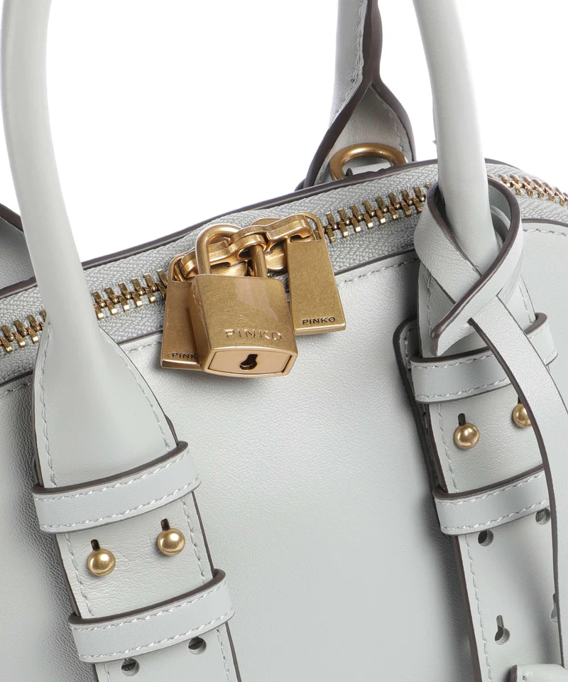 Pinko Bowling Mini Bolso de mano grigio perla/antique gold