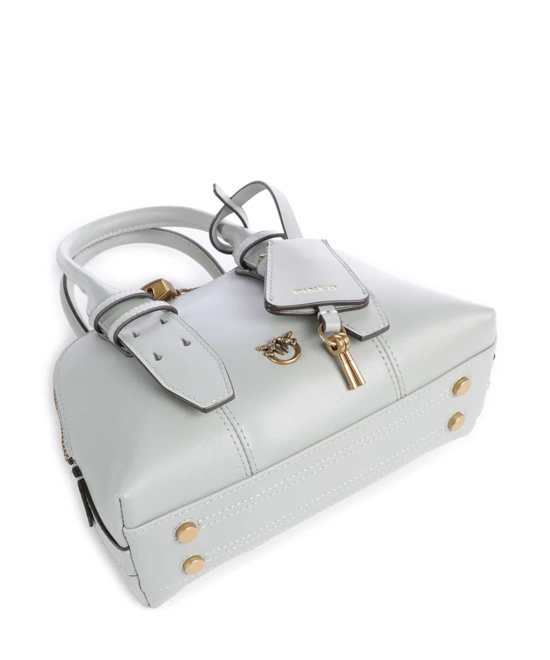 Pinko Bowling Mini Bolso de mano grigio perla/antique gold