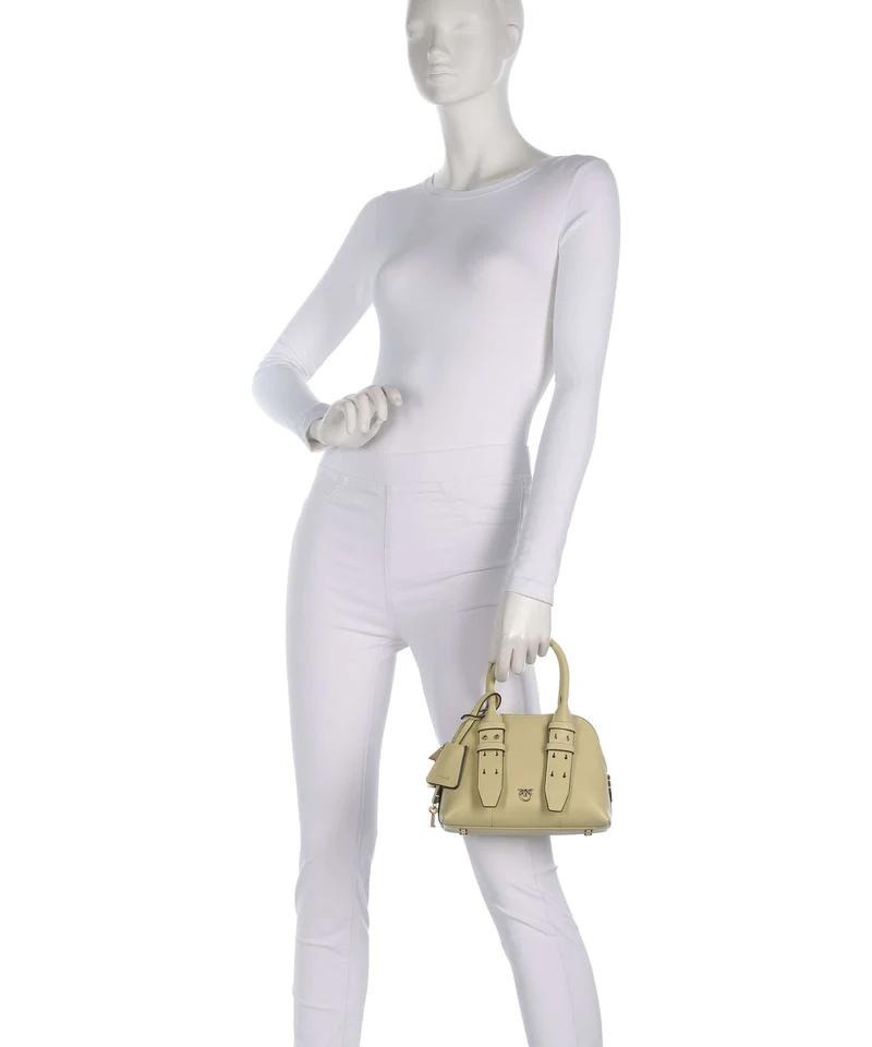 Pinko Bowling Mini Bolso de mano giallo vaniglia/antique gold