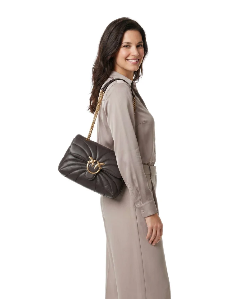 Pinko Love Puff Classic Bolso de hombro marrone marasca/antique gold