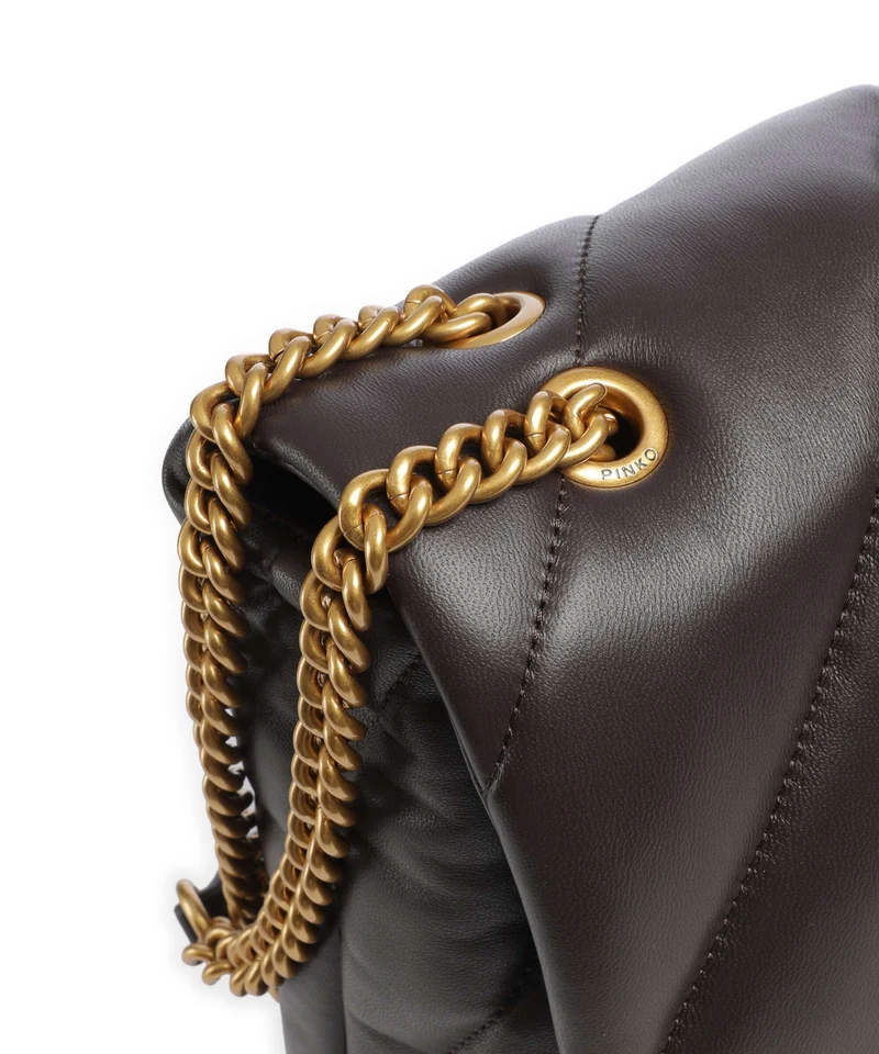 Pinko Love Puff Big Bolso de hombro marrone marasca/antique gold