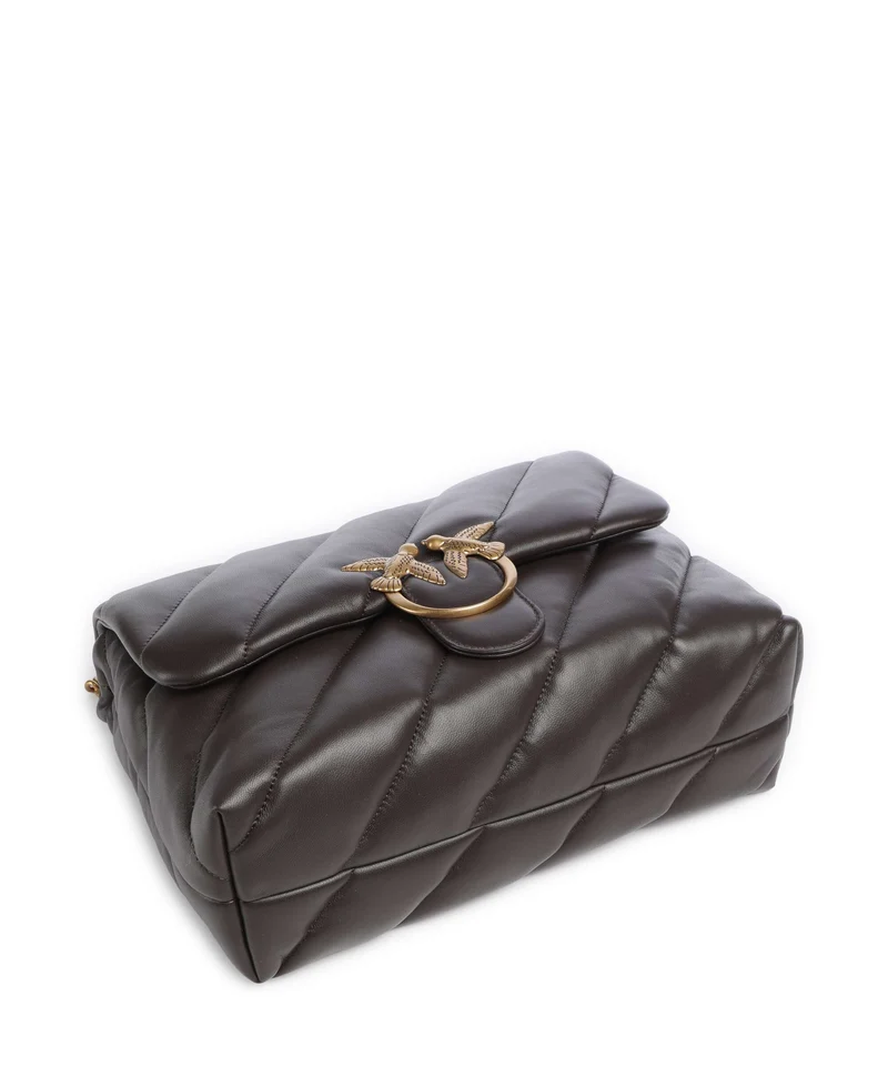 Pinko Love Puff Big Bolso de hombro marrone marasca/antique gold