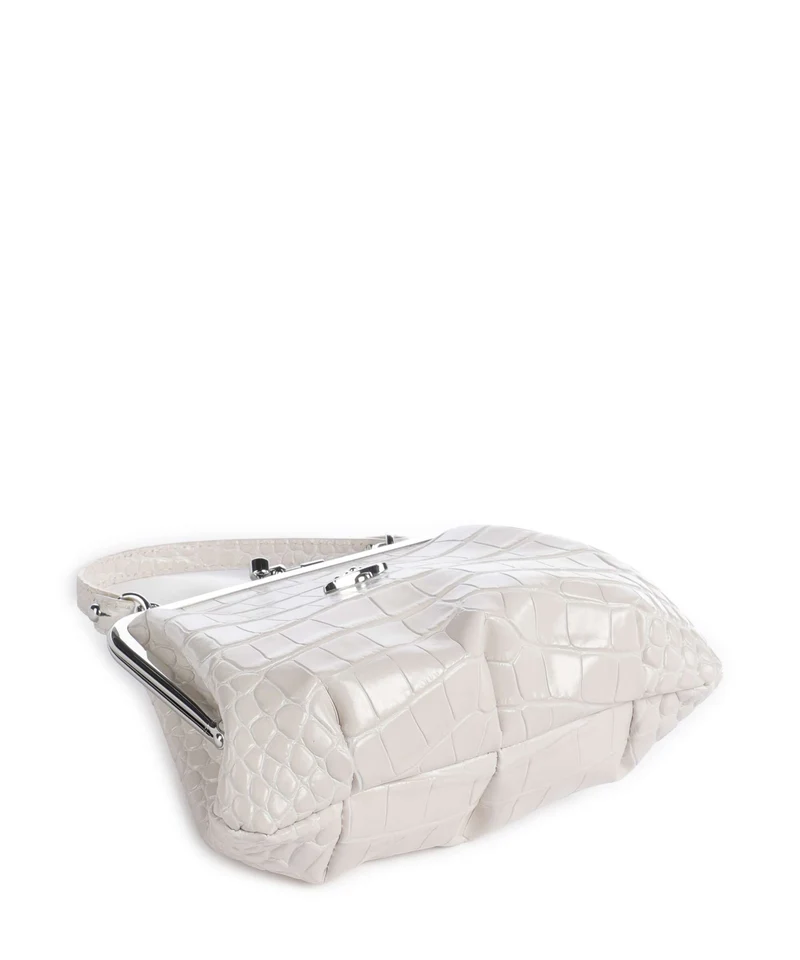 Vivienne Westwood Granny Frame Embossed Croc Bolso de mano pearl white