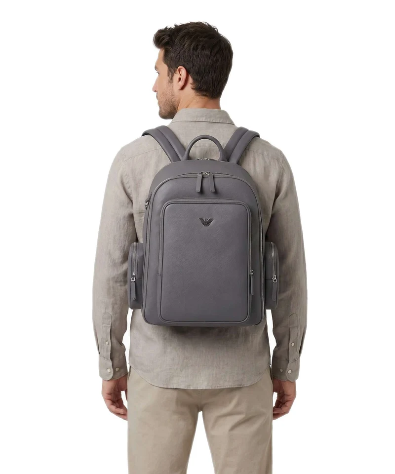 Emporio Armani Business Regenerated Mochila grey