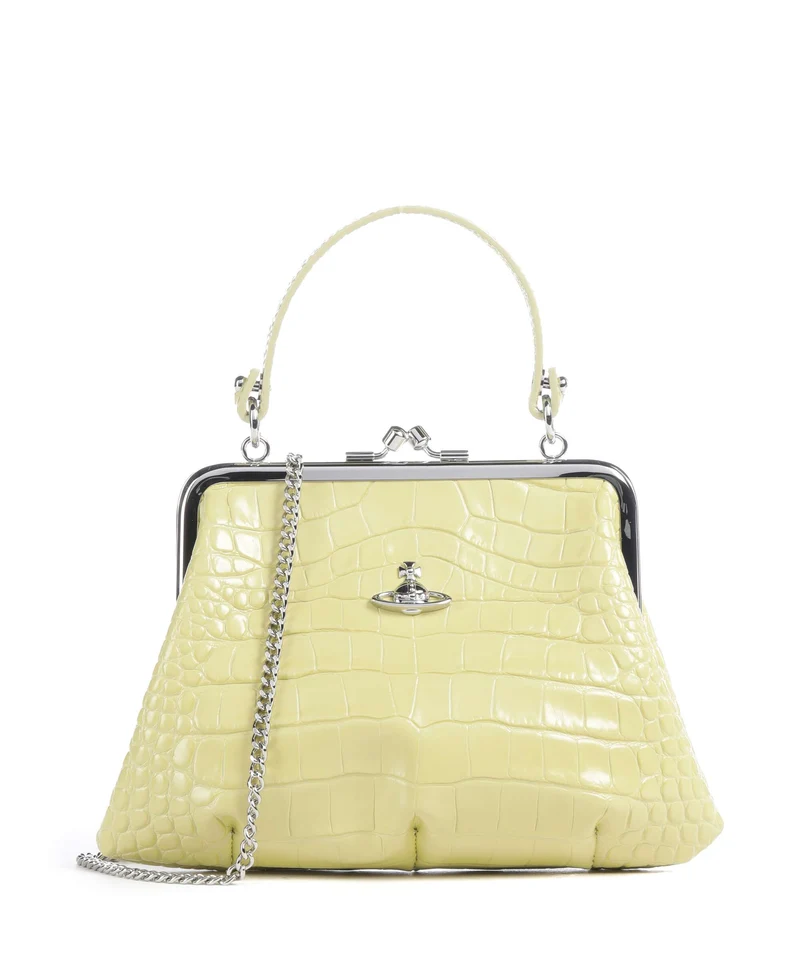 Vivienne Westwood Granny Frame Embossed Croc Bolso de mano lime green