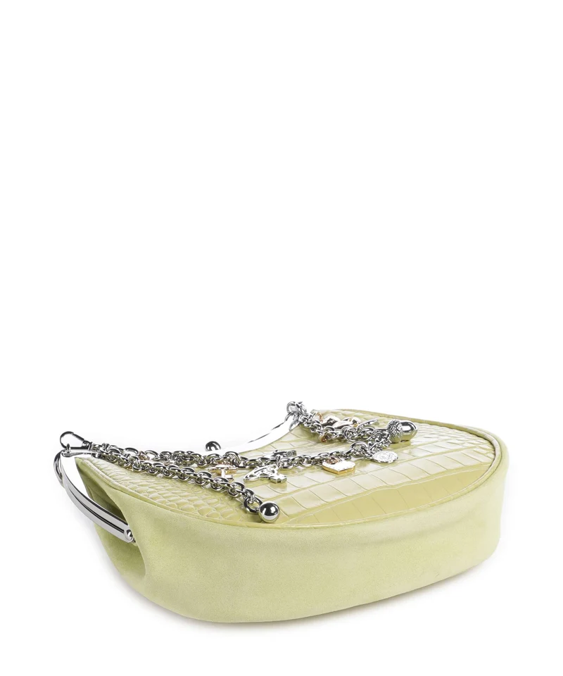 Vivienne Westwood Charm Frame Embossed Croc Bolso de hombro lime green