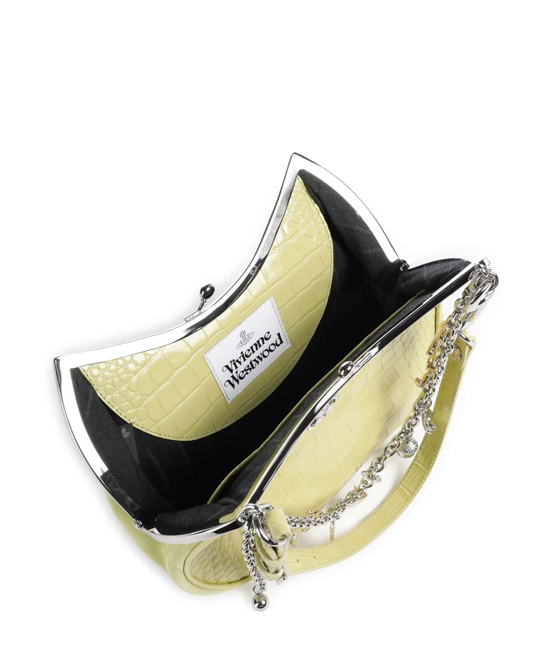 Vivienne Westwood Charm Frame Embossed Croc Bolso de hombro lime green