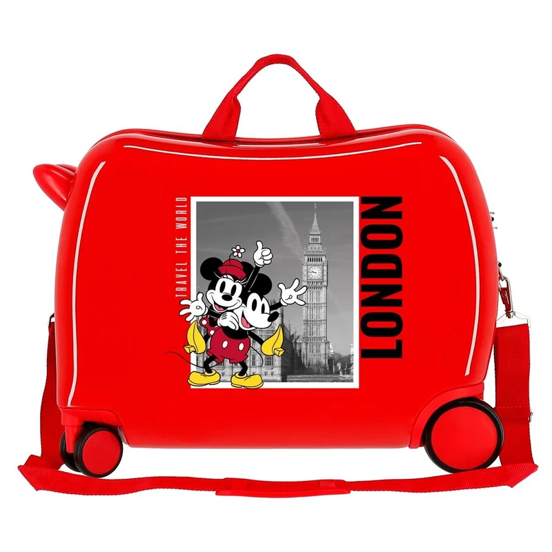MALETA INFANTIL MICKEY Y MINNIE LONDRES 2 RUEDAS MULTIDIRECCIONALES