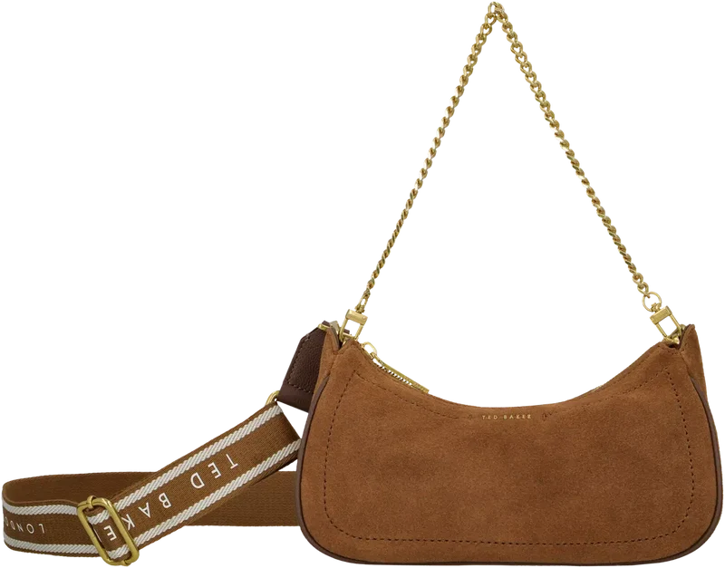 Ted Baker Shayine Webbing Suede Crossbody Hobo Bag