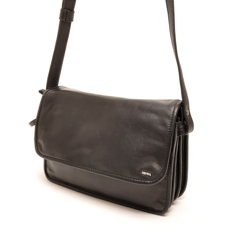 Berba Leren Stewardessen Tas Overslag Soft Groot