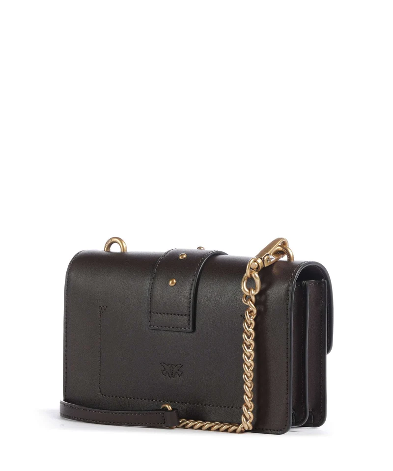 Pinko Love One Mini New Buckle Bandolera marrone marasca/antique gold
