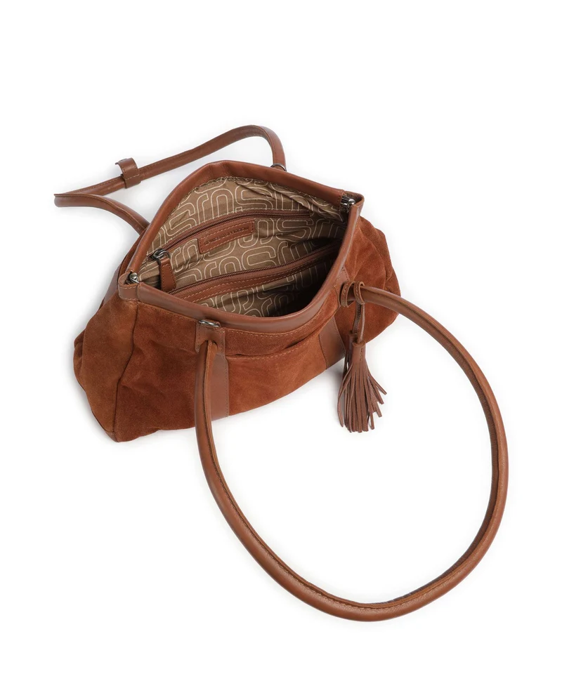 Spikes & Sparrow Suede Mix Milania Bolso de hombro mocca
