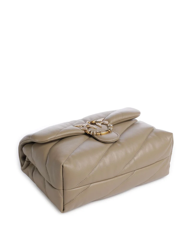 Pinko Love Puff Classic New Buckle Bolso de hombro grigio talpa/antique gold