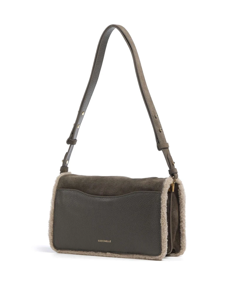 Coccinelle C-Me Softy Suede Bolso de hombro fango/warm taupe