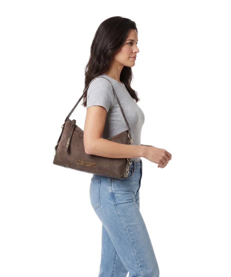 Love Moschino Signature Bolso de hobo marrone