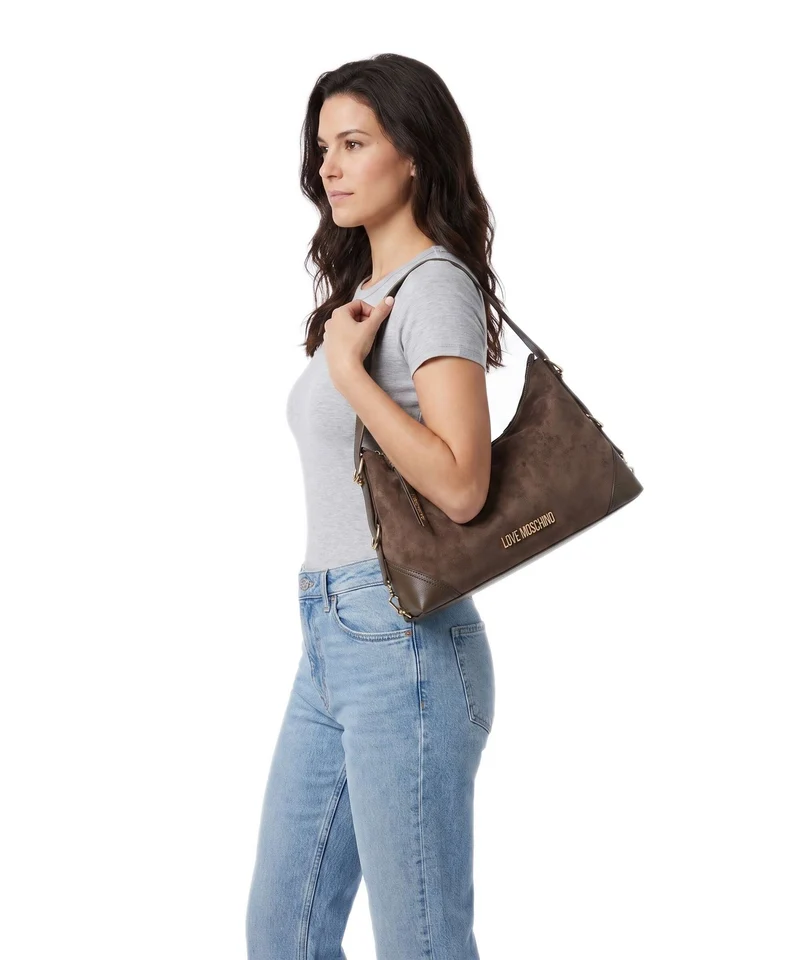 Love Moschino Signature Bolso de hobo marrone