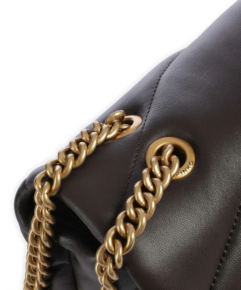 Pinko Love Puff Classic Bolso de hombro marrone marasca/antique gold