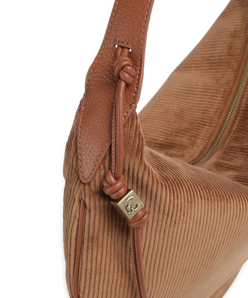 Coccinelle Thess Corduroy Bolso de hobo cognac