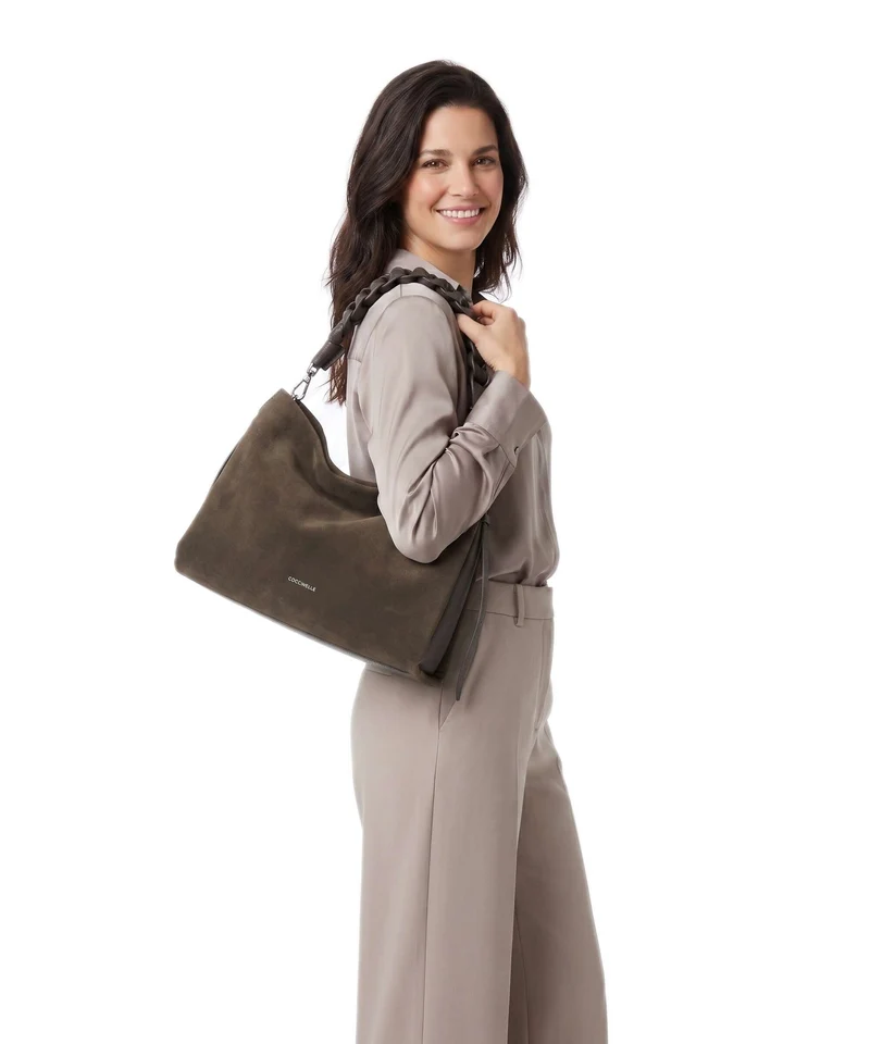 Coccinelle Boheme Suede Bolso de hobo fango