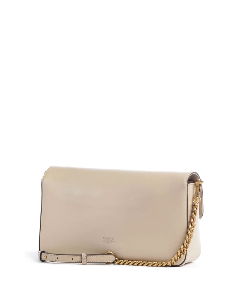 Pinko Love One Classic Slouchy Bandolera beige/grigio fumo/antique gold