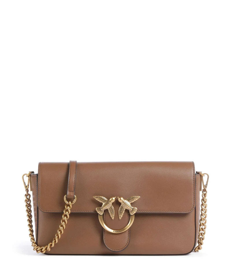 Pinko Love One Classic Slouchy Bandolera marrone cognac/antique gold