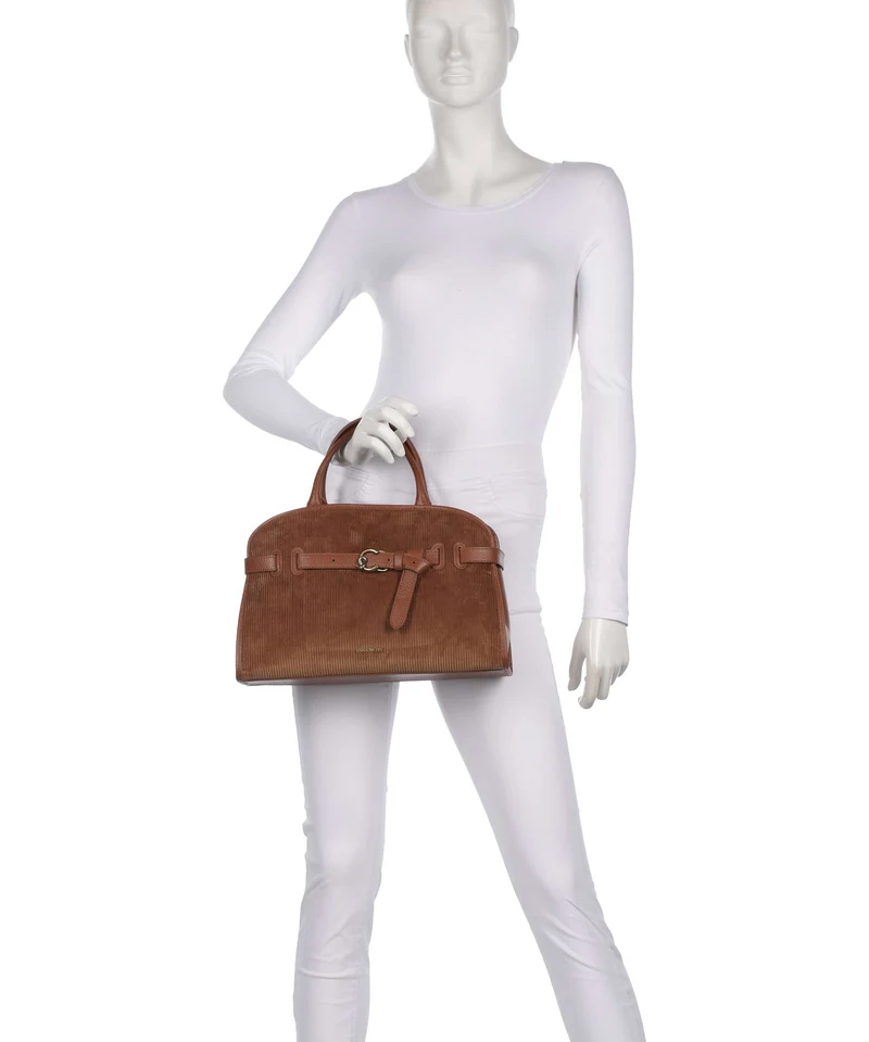 Coccinelle Sabine Corduroy Bolso de mano cognac