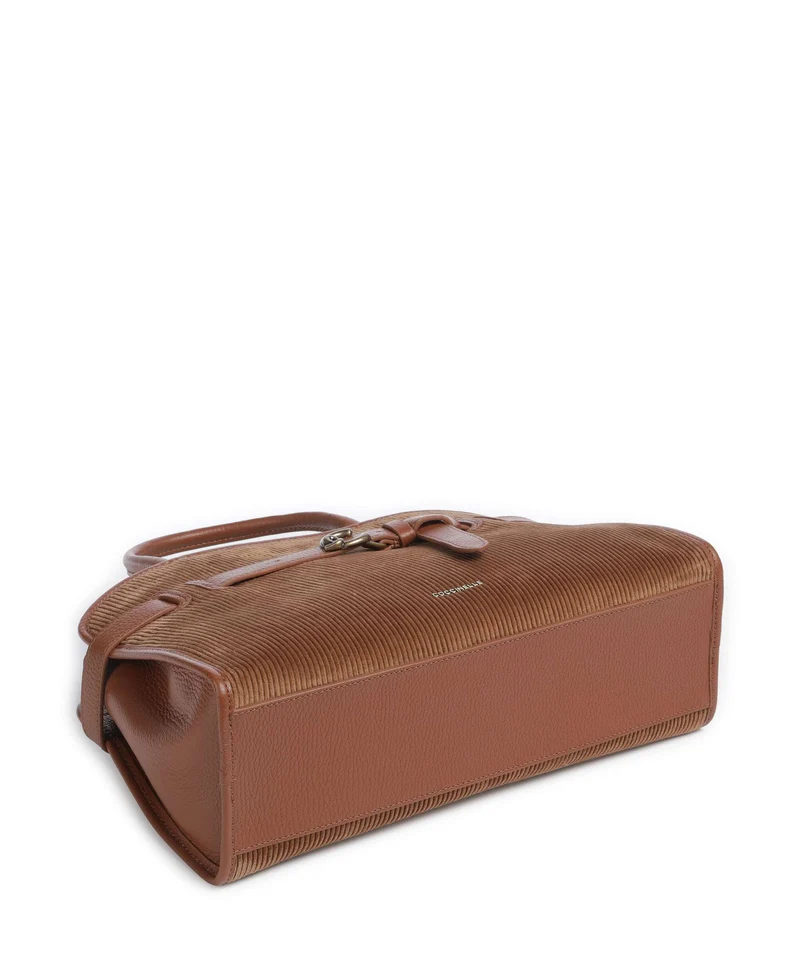 Coccinelle Sabine Corduroy Bolso de mano cognac