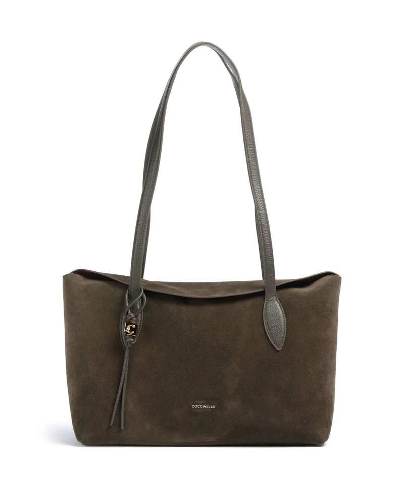 Coccinelle Thess Suede Bolsa shopping fango